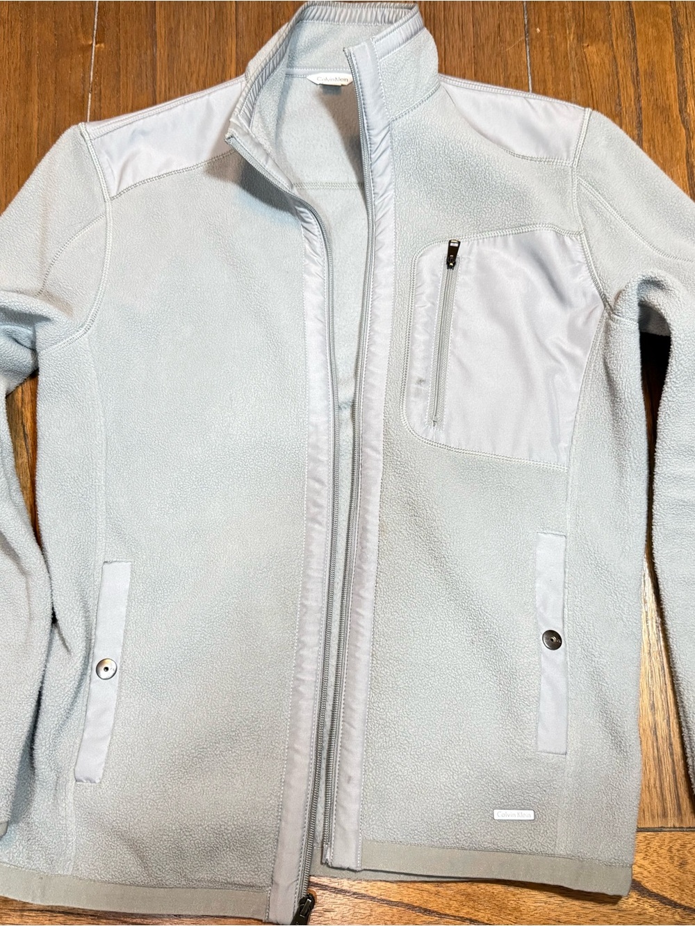 Calvin Klein Light Gray Teddy Fleece Jacket
